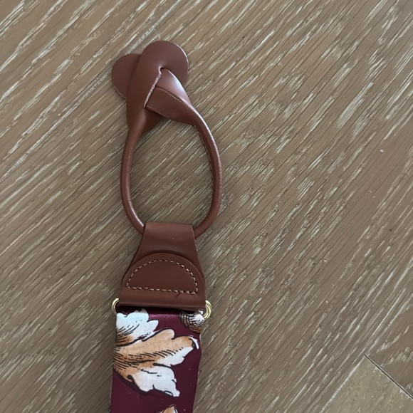 Pierre Cardin men’s OS Floral suspenders Maroon stretch gold like clips Leather - Picture 6 of 7